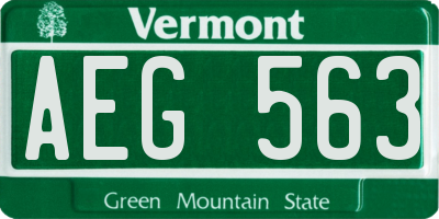 VT license plate AEG563