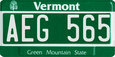VT license plate AEG565