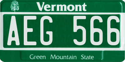 VT license plate AEG566