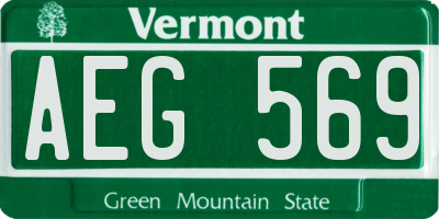 VT license plate AEG569