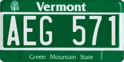 VT license plate AEG571