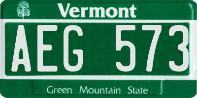 VT license plate AEG573