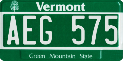 VT license plate AEG575