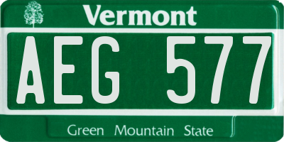 VT license plate AEG577