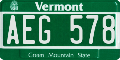 VT license plate AEG578
