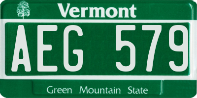 VT license plate AEG579