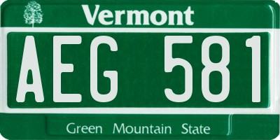 VT license plate AEG581