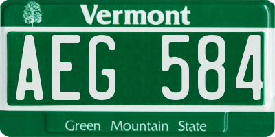 VT license plate AEG584