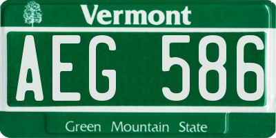 VT license plate AEG586
