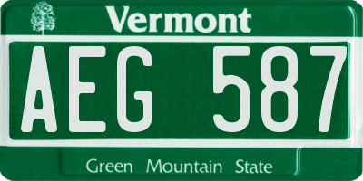 VT license plate AEG587