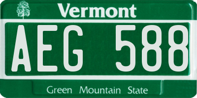 VT license plate AEG588