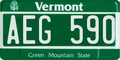 VT license plate AEG590