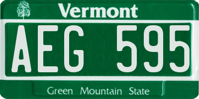 VT license plate AEG595