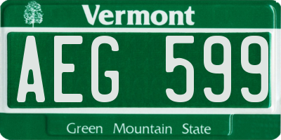 VT license plate AEG599