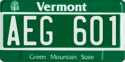 VT license plate AEG601