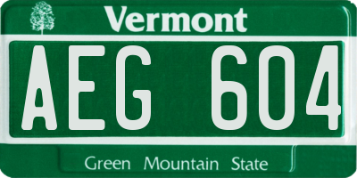 VT license plate AEG604