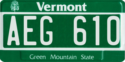 VT license plate AEG610
