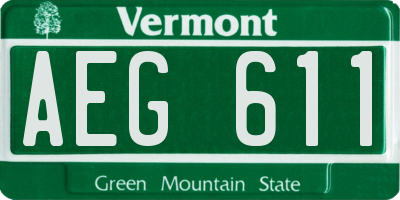 VT license plate AEG611