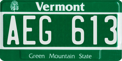 VT license plate AEG613