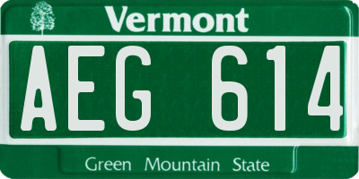 VT license plate AEG614