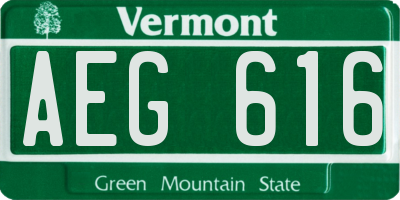 VT license plate AEG616