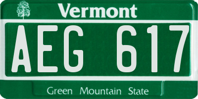 VT license plate AEG617