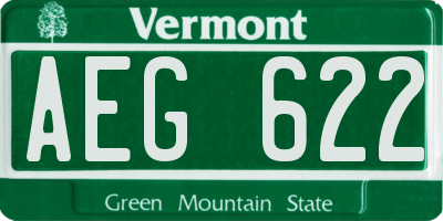 VT license plate AEG622