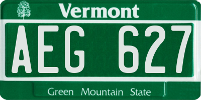 VT license plate AEG627