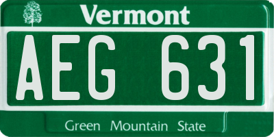 VT license plate AEG631