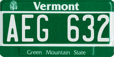 VT license plate AEG632