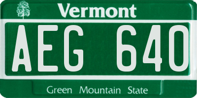VT license plate AEG640