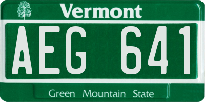 VT license plate AEG641