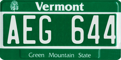 VT license plate AEG644