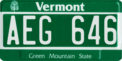VT license plate AEG646
