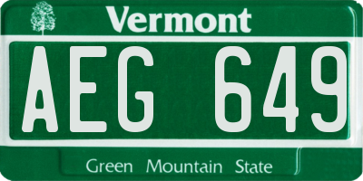 VT license plate AEG649
