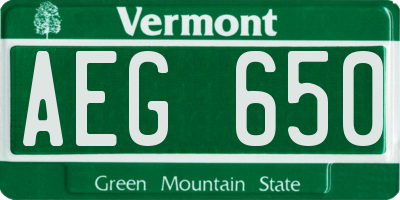 VT license plate AEG650