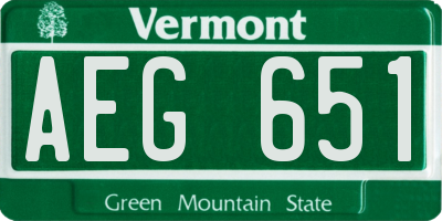 VT license plate AEG651