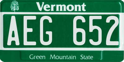 VT license plate AEG652