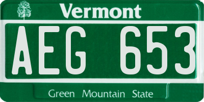 VT license plate AEG653