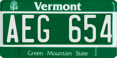 VT license plate AEG654
