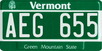 VT license plate AEG655