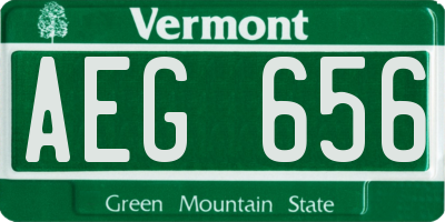 VT license plate AEG656