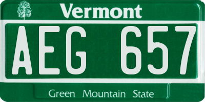 VT license plate AEG657