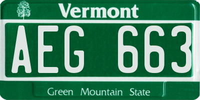 VT license plate AEG663