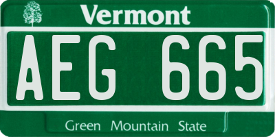 VT license plate AEG665