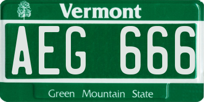 VT license plate AEG666