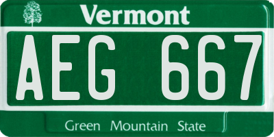 VT license plate AEG667