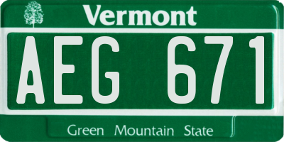 VT license plate AEG671