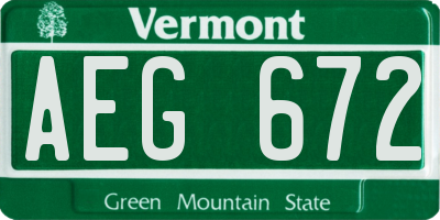 VT license plate AEG672