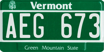 VT license plate AEG673